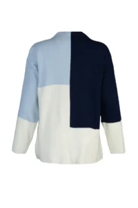 Trendyol Modest BLUE Color Color Bloklu High Neck Knitwear Sweater - Image 9
