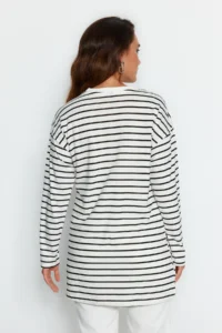 Trendyol Modest Black Striped Knitting Tunic - Image 9