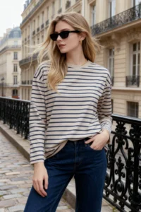 Trendyol Modest Mink Striped Knitting Tunic