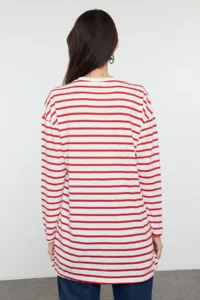 Trendyol Modest Red Striped Knitting Tunic - Image 5