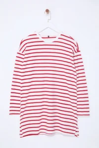 Trendyol Modest Red Striped Knitting Tunic - Image 6