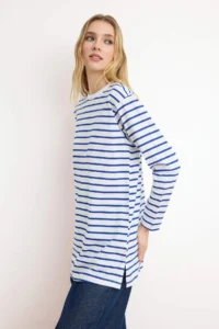Trendyol Modest BLUE Striped Knitting Tunic - Image 2