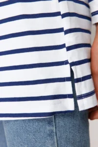 Trendyol Modest BLUE Striped Knitting Tunic - Image 9