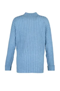 Trendyol Modest BLUE Collar buttoned Ribbed Knitwear Sweater - Image 8