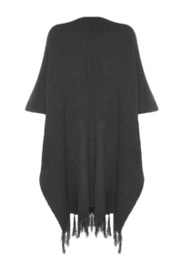 Trendyol Modest Anthracite Skirt Tasseled LONG Knitwear Cardigan - Image 8