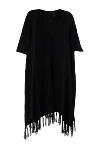 Trendyol Modest Black Skirt Tasseled LONG Knitwear Cardigan - Image 8