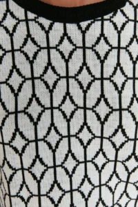 Trendyol Modest Black Geometric Patterned Sweater-Pants Knitwear Set - Image 4