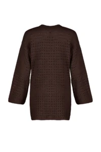 Trendyol Modest Brown Cellular/Delikli Crew Neck Knitwear Sweater - Image 9