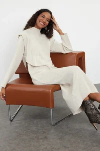 Trendyol Modest Stone Knitwear Pullover Dress Set