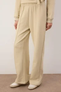 Trendyol Modest Beige Oversized 3 Yarn combed Plain Knitting Hijab Bottom - Top Set - Image 3
