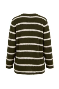 Trendyol Modest Light Khaki Striped Soft textured Knitwear Sweater - Image 7