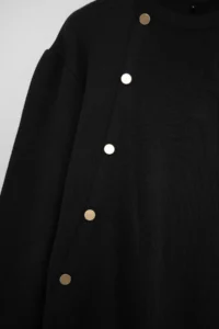 Trendyol Modest Black Asymmetric Button Detailed Knitwear Sweater - Image 5