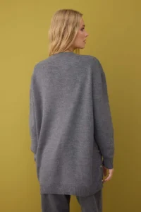 Trendyol Modest Light anthracite Button Detailed Knitwear Sweater - Image 4