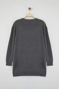 Trendyol Modest Light anthracite Button Detailed Knitwear Sweater - Image 6