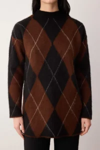 Trendyol Modest Brown Baklava Single Plate Knitwear - Image 3