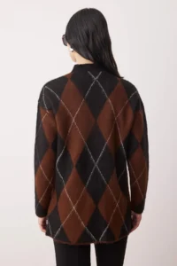 Trendyol Modest Brown Baklava Single Plate Knitwear - Image 4