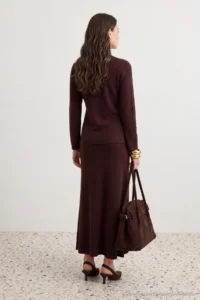 Trendyol Modest Brown Gold buttoned Knitwear Etekli Set - Image 5