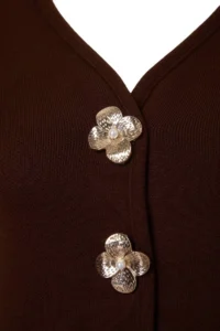 Trendyol Modest Brown Gold buttoned Knitwear Etekli Set - Image 7