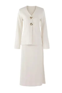 Trendyol Modest Ecru Gold buttoned Knitwear Etekli Set - Image 5