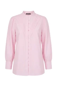 Trendyol Modest Light PINK Rahat Pattern ribbed Shirt - Image 4