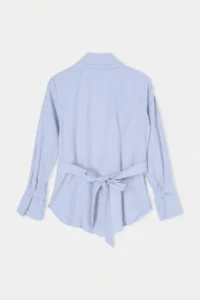 Trendyol Modest Light BLUE Binding Detailed Cotton Shirt - Image 7