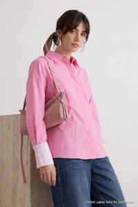 Trendyol Modest PINK Color Bloklu Shirt - Image 2