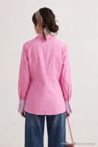 Trendyol Modest PINK Color Bloklu Shirt - Image 4