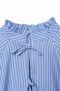 Trendyol Modest BLUE Striped Oversized Shirt Tunic - Image 6