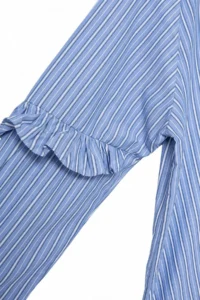 Trendyol Modest BLUE Striped Oversized Shirt Tunic - Image 7
