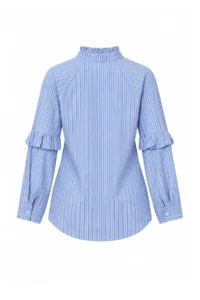 Trendyol Modest BLUE Striped Oversized Shirt Tunic - Image 8