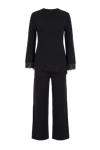 Trendyol Modest Black Regular Plain Knitwear Hijab Bottom - Top Set - Image 5