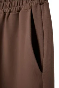Trendyol Modest Mink relaxed/Rahat Pattern Pipe Both buttoned Suede Knitting Tesettür Bottom - Top Set - Image 8