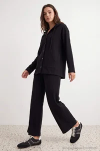 Trendyol Modest Black snaps Tunic Pants Aerobin Bottom - Top Set - Image 2
