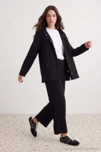 Trendyol Modest Black snaps Tunic Pants Aerobin Bottom - Top Set - Image 3