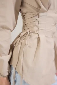 Trendyol Modest Stone Belde Binding Detailed Weaving Shirt - Image 3