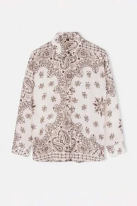 Trendyol Modest Ecru Oversized Cotton Patterned Shirt - Image 5
