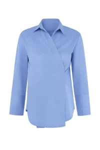 Trendyol Modest BLUE Oversized Binding Detailed Shirt - Image 3
