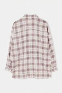 Trendyol Modest Brown Checkered Oversized 100% Cotton Shirt - Image 10