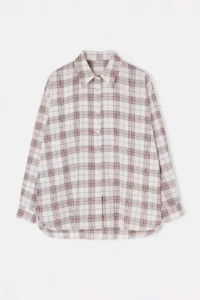 Trendyol Modest Brown Checkered Oversized 100% Cotton Shirt - Image 4