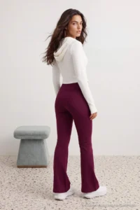 TRENDYOLMİLLA Plum Double breasted Waist Detailed flared leg Yoga Knitting Sports Leggings - Image 4