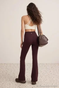 TRENDYOLMİLLA Brown Brushed Soft Material Reflector Printed flared leg Yoga Knitting Sports Leggings - Image 4