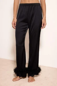 TRENDYOLMİLLA Black Premium Satin Boxed Weaving Pajama Set - Image 4