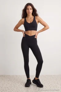 TRENDYOLMİLLA Black Soft Brushed Material Cut Out Detailed Knitting Sports Leggings