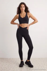TRENDYOLMİLLA Black Soft Brushed Material Cut Out Detailed Knitting Sports Leggings - Image 3