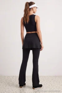 TRENDYOLMİLLA Black Soft Brushed Material Flare/flared leg Knitting Sports Leggings - Image 4