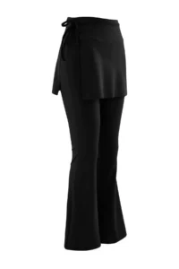 TRENDYOLMİLLA Black Soft Brushed Material Flare/flared leg Knitting Sports Leggings - Image 6