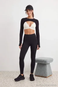 TRENDYOLMİLLA Black Scuba Tam Size Knitting Sports Leggings - Image 2