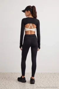 TRENDYOLMİLLA Black Scuba Tam Size Knitting Sports Leggings - Image 3