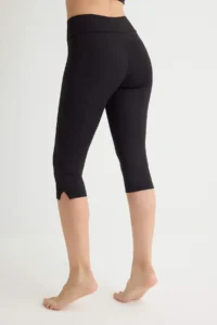 TRENDYOLMİLLA Black Scuba LYCRA® ADAPTIV™ Ultra Flexible slit Capri Length Knitting Sports Leggings - Image 5