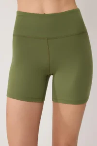 TRENDYOLMİLLA Khaki Brushed Soft Material Drink Waist Pocket Detail Knitting Sports Shorts/Short Leggings - Image 3